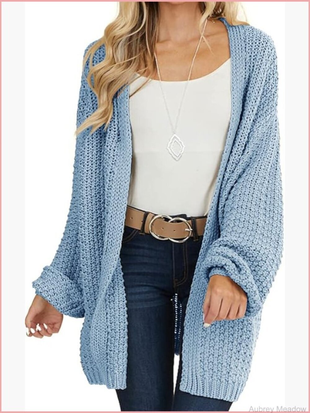 Long Sleeve Open Front Chunky Knit Cardigan Sweater